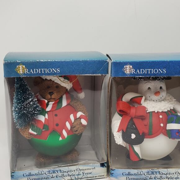 Vintage Traditions Set of 3 Glass Decoration Ornaments New in Box - Picture 4 of 9